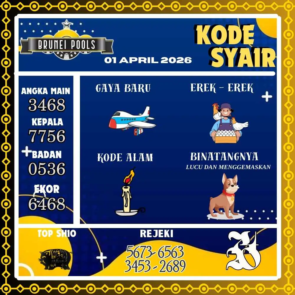 Kode Syair Brunei Pools April 2026

