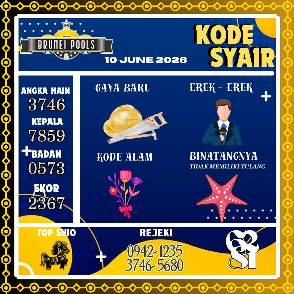 Kode Syair Brunei Pools Juni 2026

