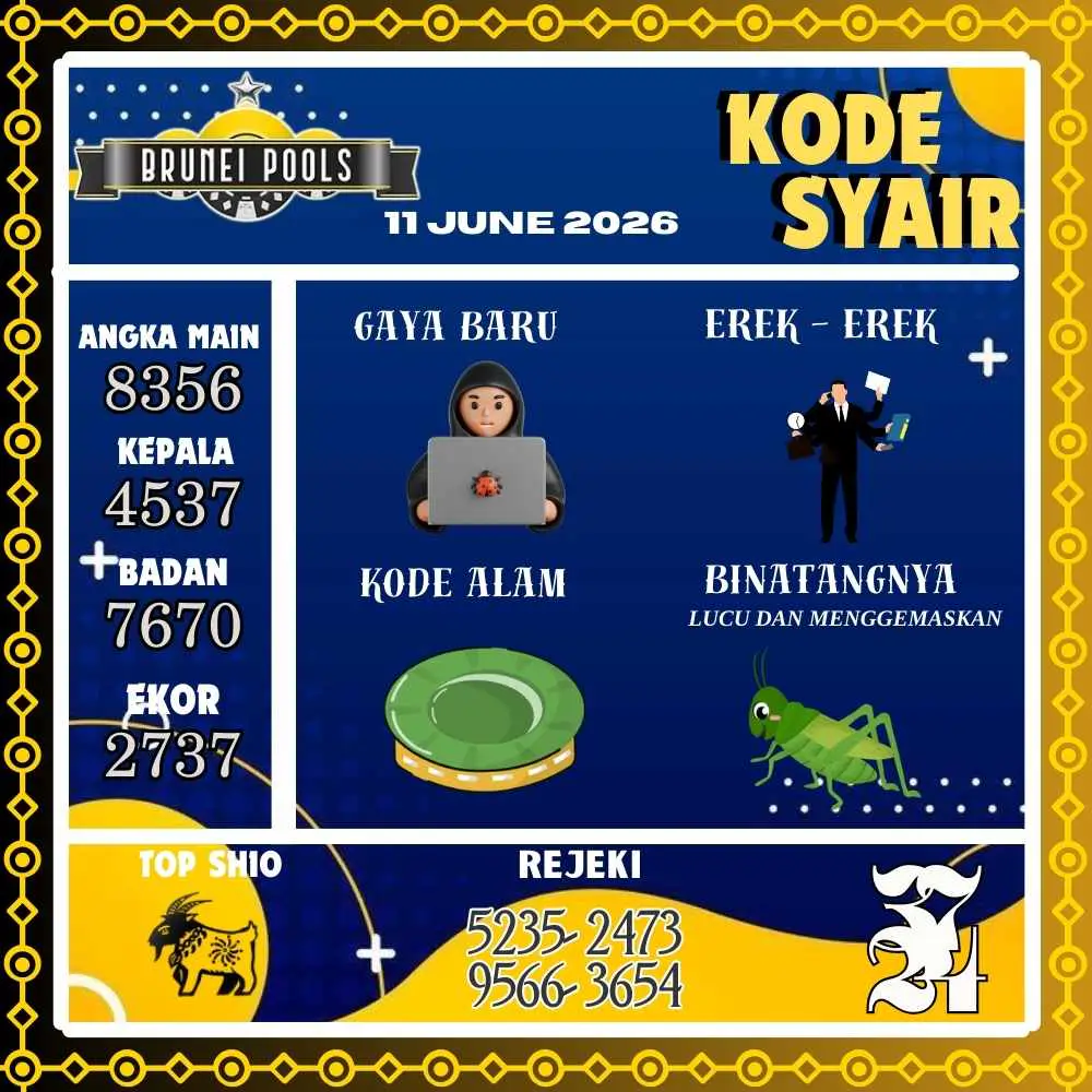 Kode Syair Brunei Pools Juni 2026
