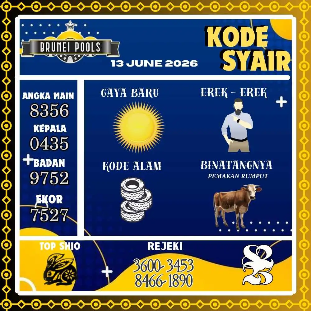 Kode Syair Brunei Pools Juni 2026
