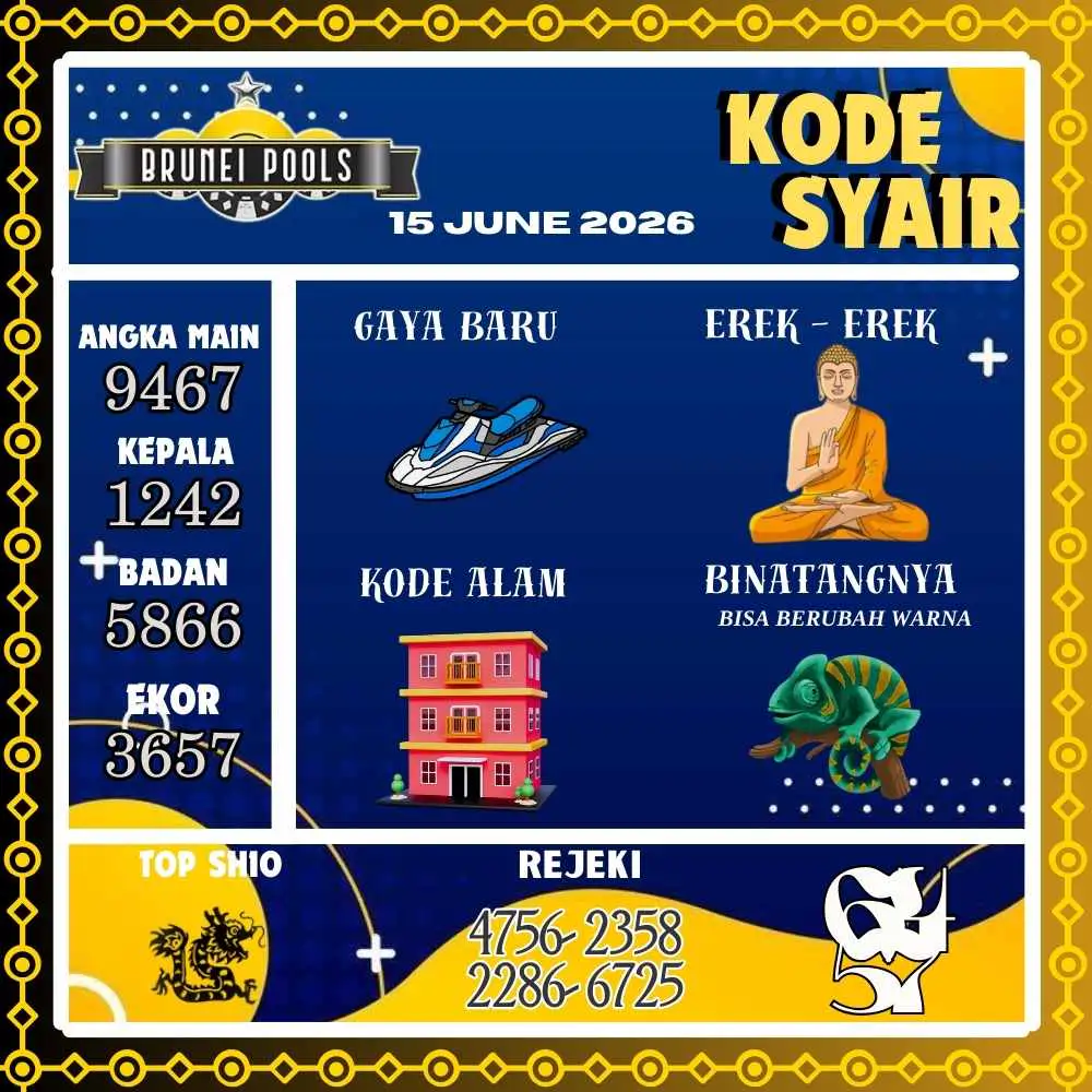 Kode Syair Brunei Pools Juni 2026
