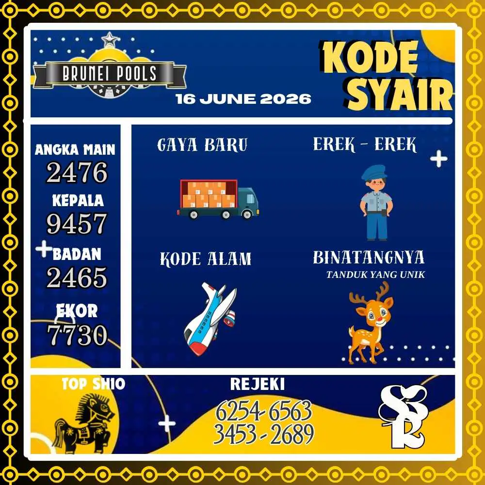 Kode Syair Brunei Pools Juni 2026
