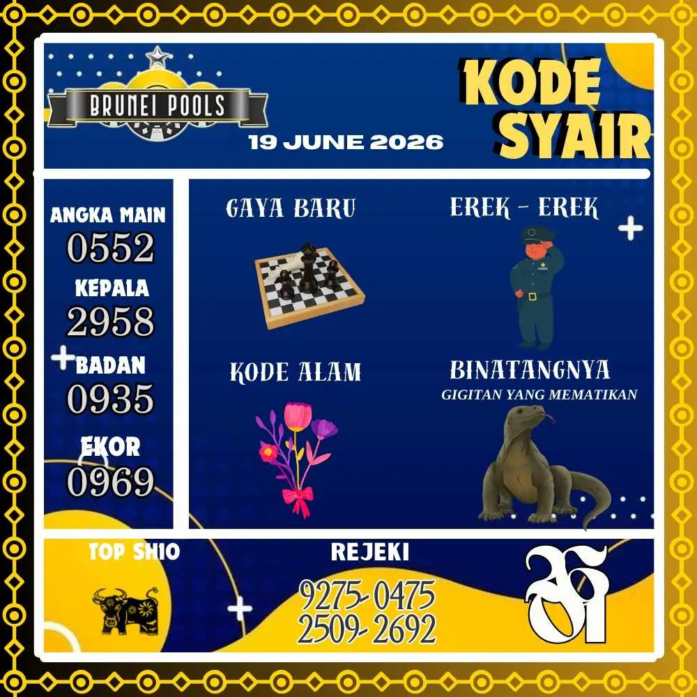 Kode Syair Brunei Pools Juni 2026
