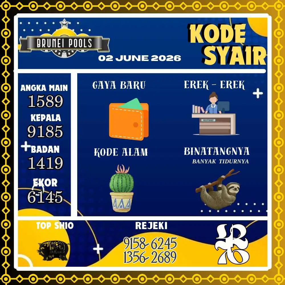 Kode Syair Brunei Pools Juni 2026
