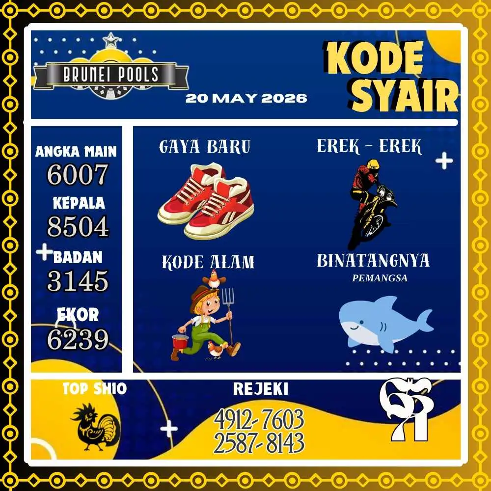 Kode Syair Brunei Pools Mei 2026
