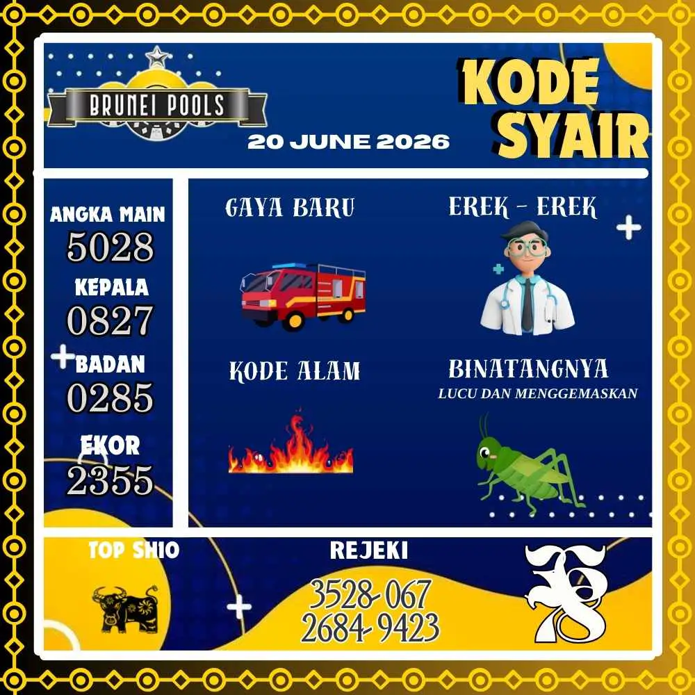 Kode Syair Brunei Pools Juni 2026
