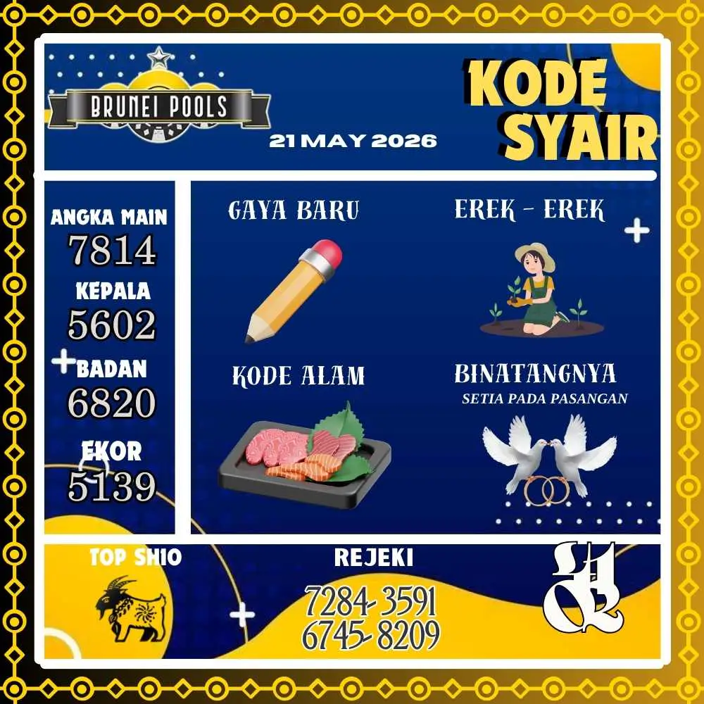 Kode Syair Brunei Pools Mei 2026
