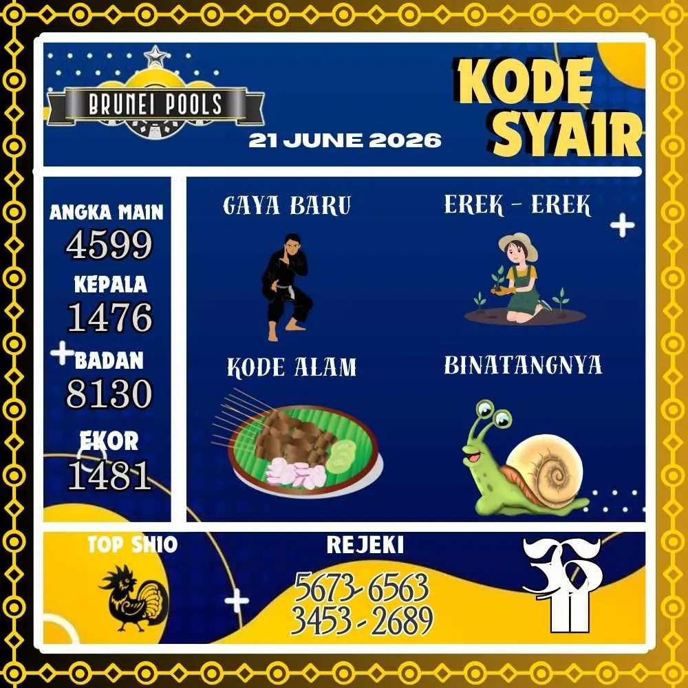 Kode Syair Brunei Pools Juni 2026
