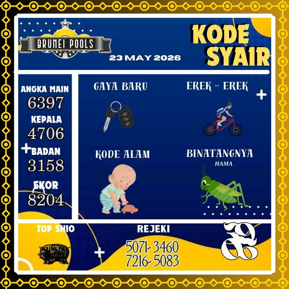 Kode Syair Brunei Pools Mei 2026
