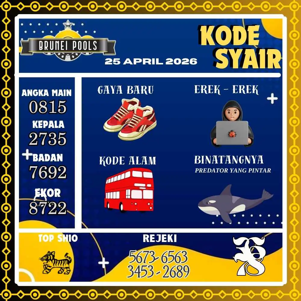 Kode Syair Brunei Pools April 2026
