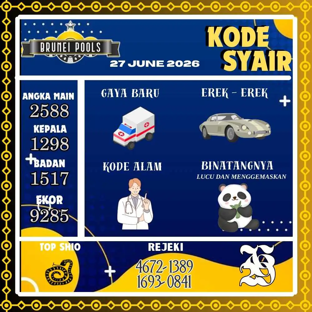Kode Syair Brunei Pools Juni 2026