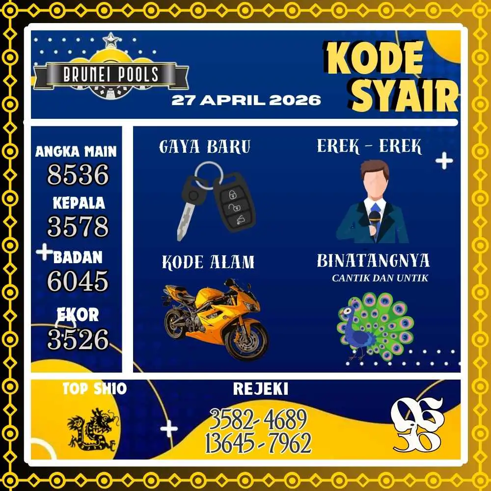 Kode Syair Brunei Pools April 2026
