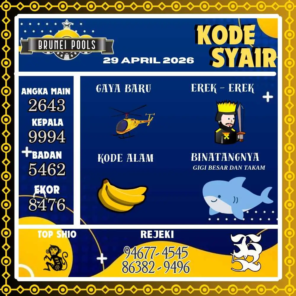 Kode Syair Brunei Pools April 2026
