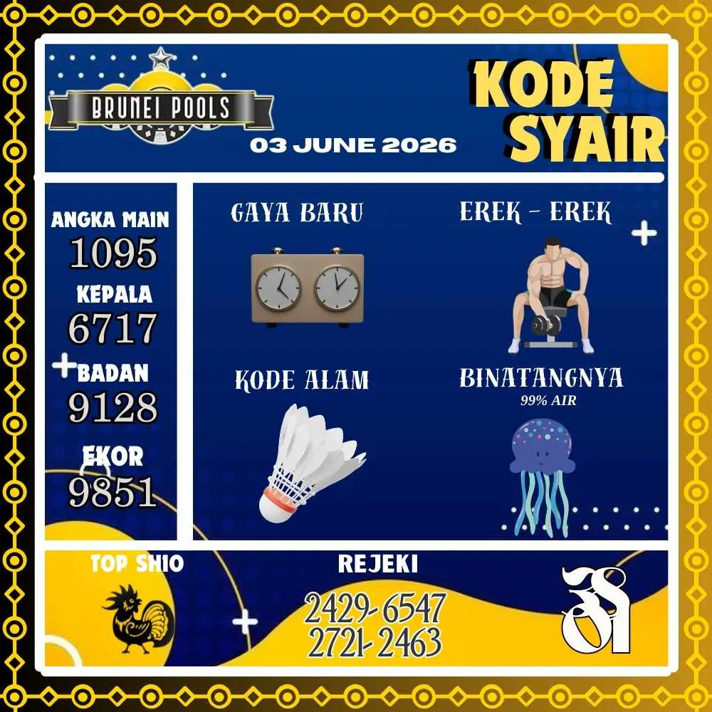 Kode Syair Brunei Pools Juni 2026
