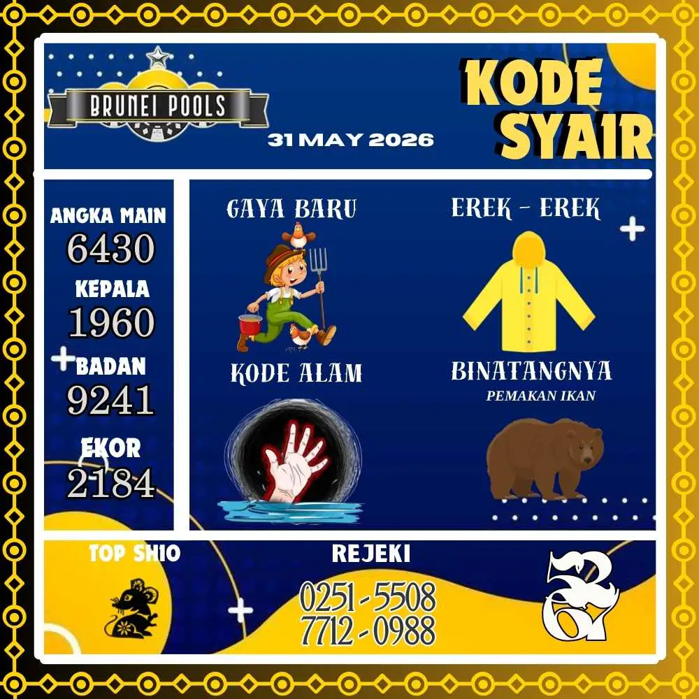 Kode Syair Brunei Pools Mei 2026
