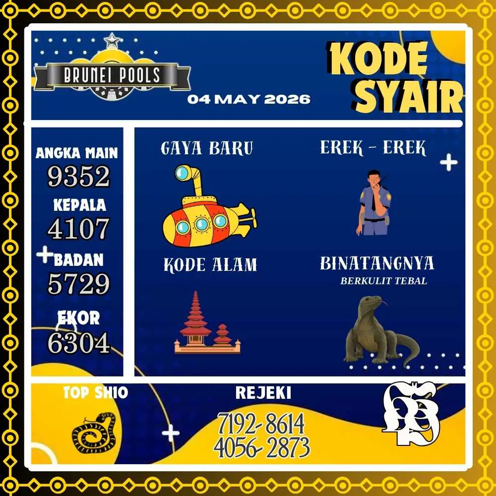 Kode Syair Brunei Pools Mei 2026
