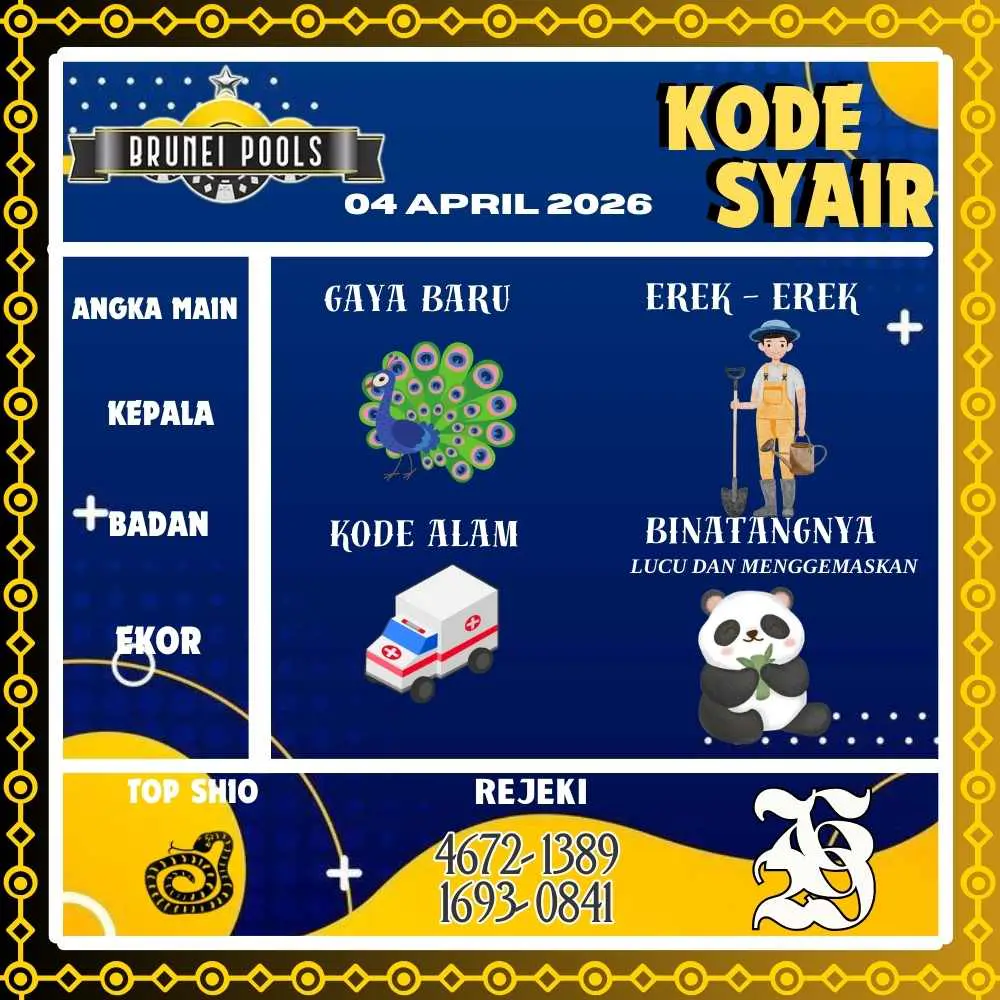 Kode Syair Brunei Pools April 2026
