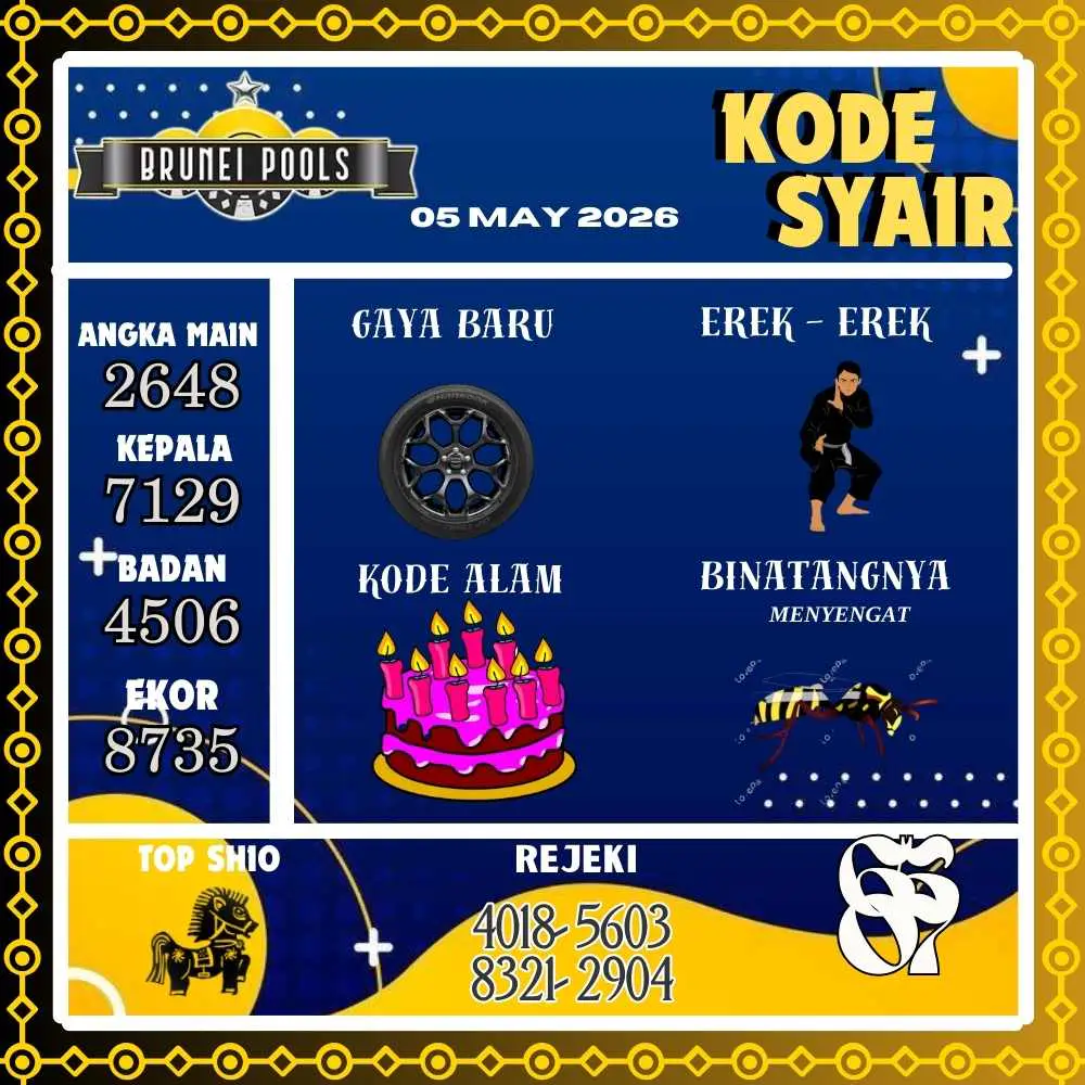 Kode Syair Brunei Pools Mei 2026
