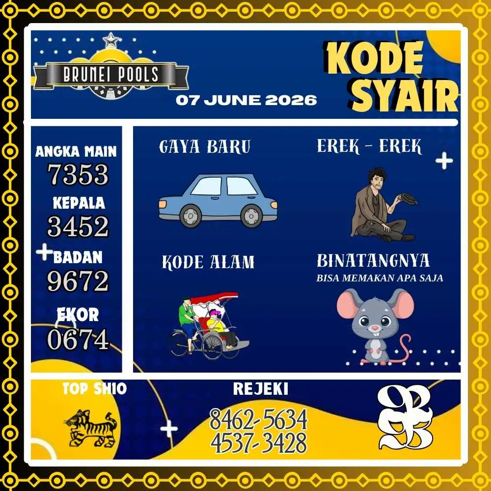Kode Syair Brunei Pools Juni 2026
