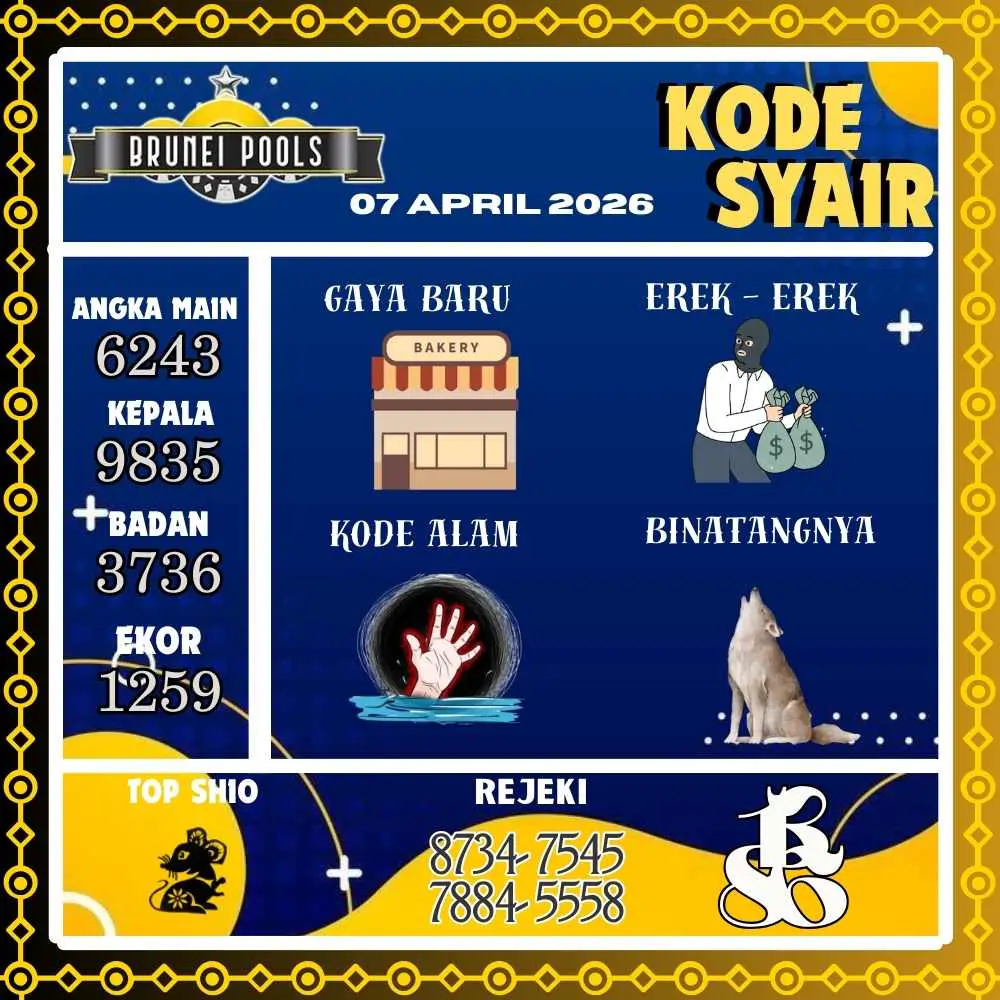 Kode Syair Brunei Pools April 2026
