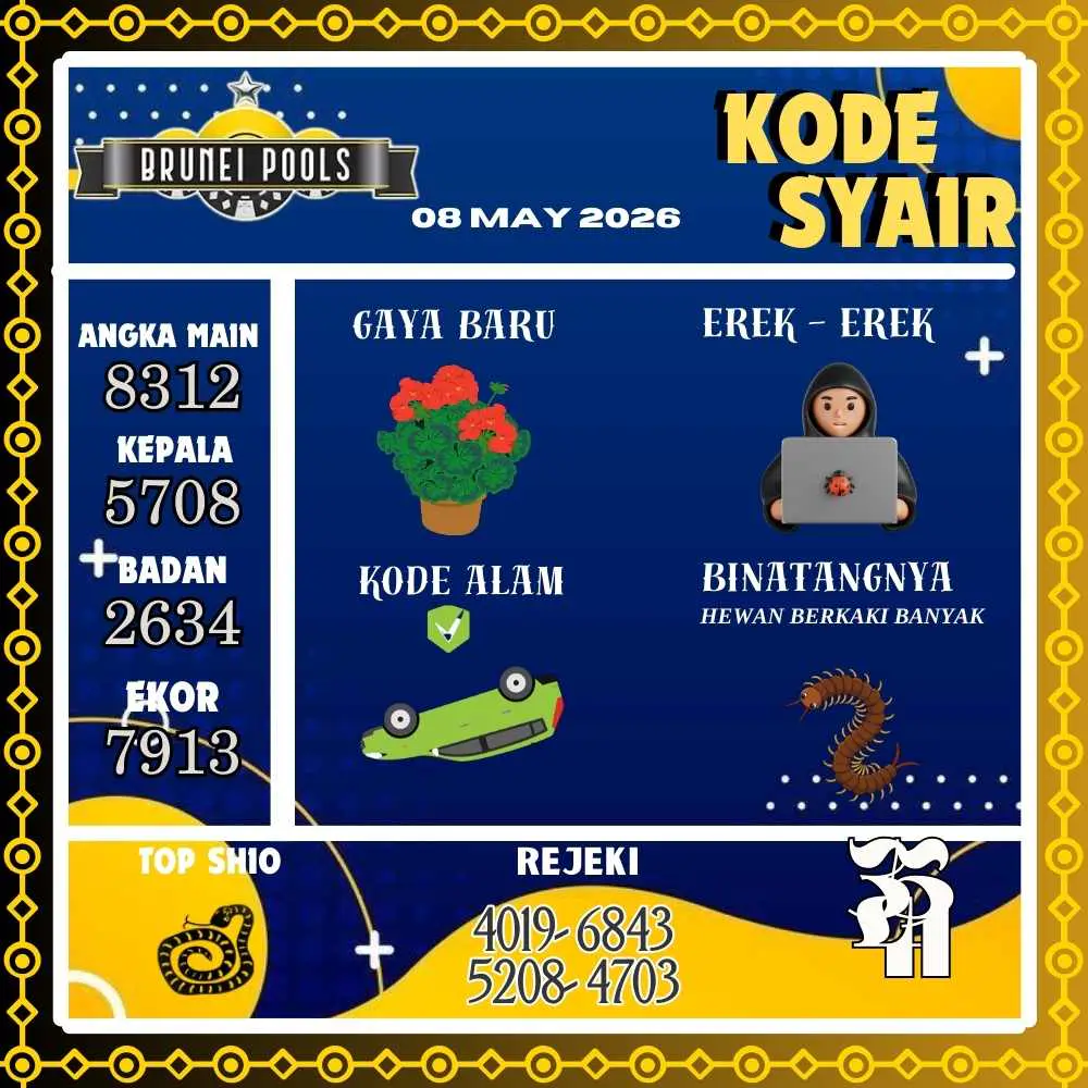 Kode Syair Brunei Pools Mei 2026
