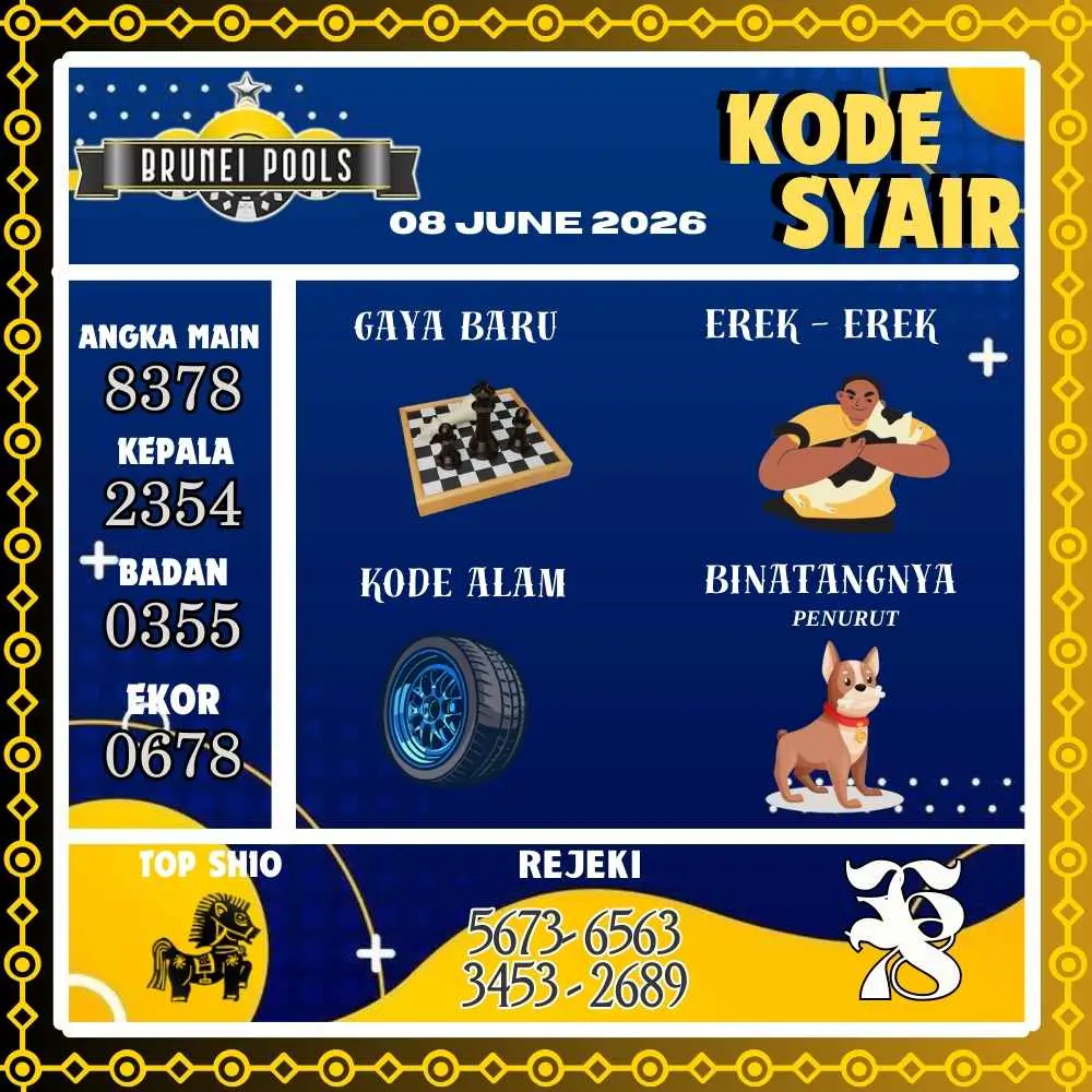 Kode Syair Brunei Pools Juni 2026

