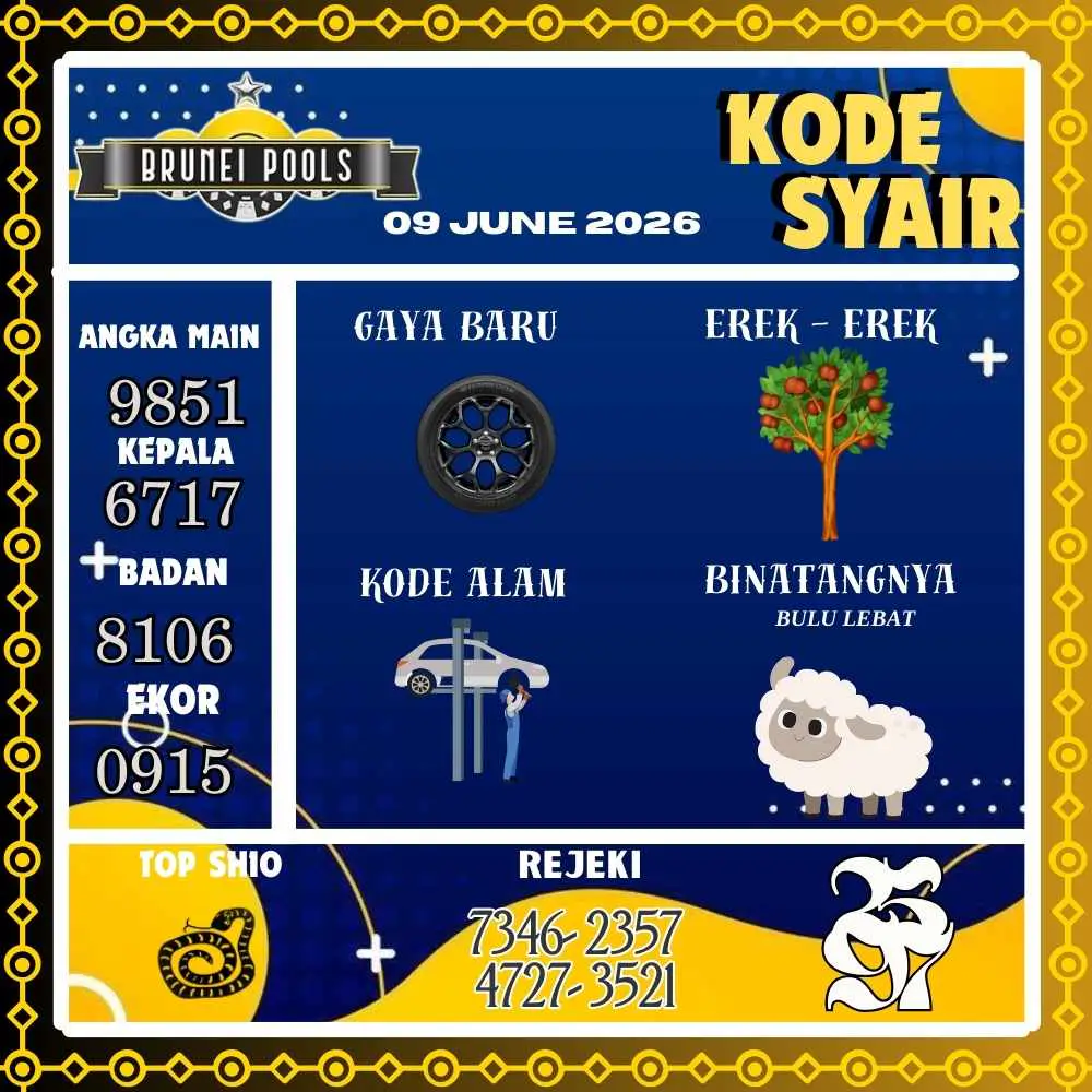Kode Syair Brunei Pools Juni 2026
