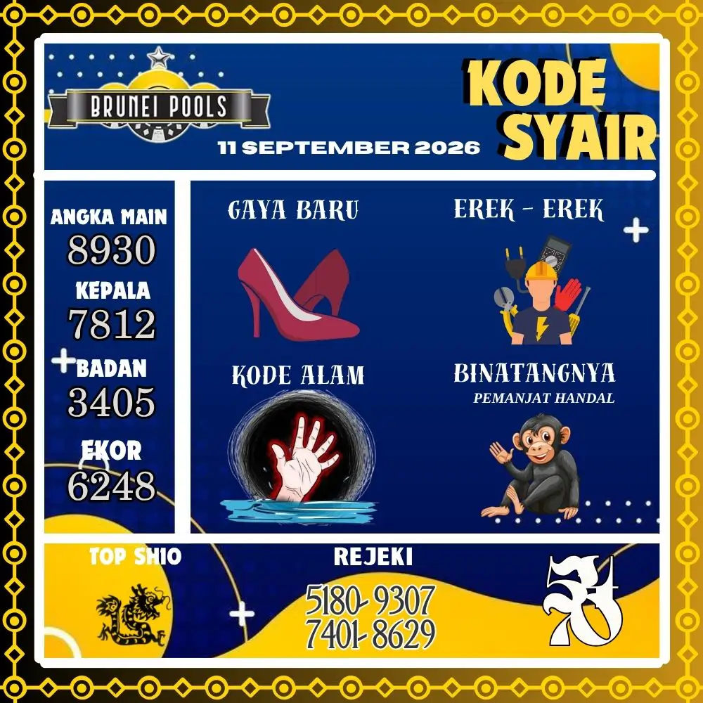 Kode Syair Brunei Pools September 2026
