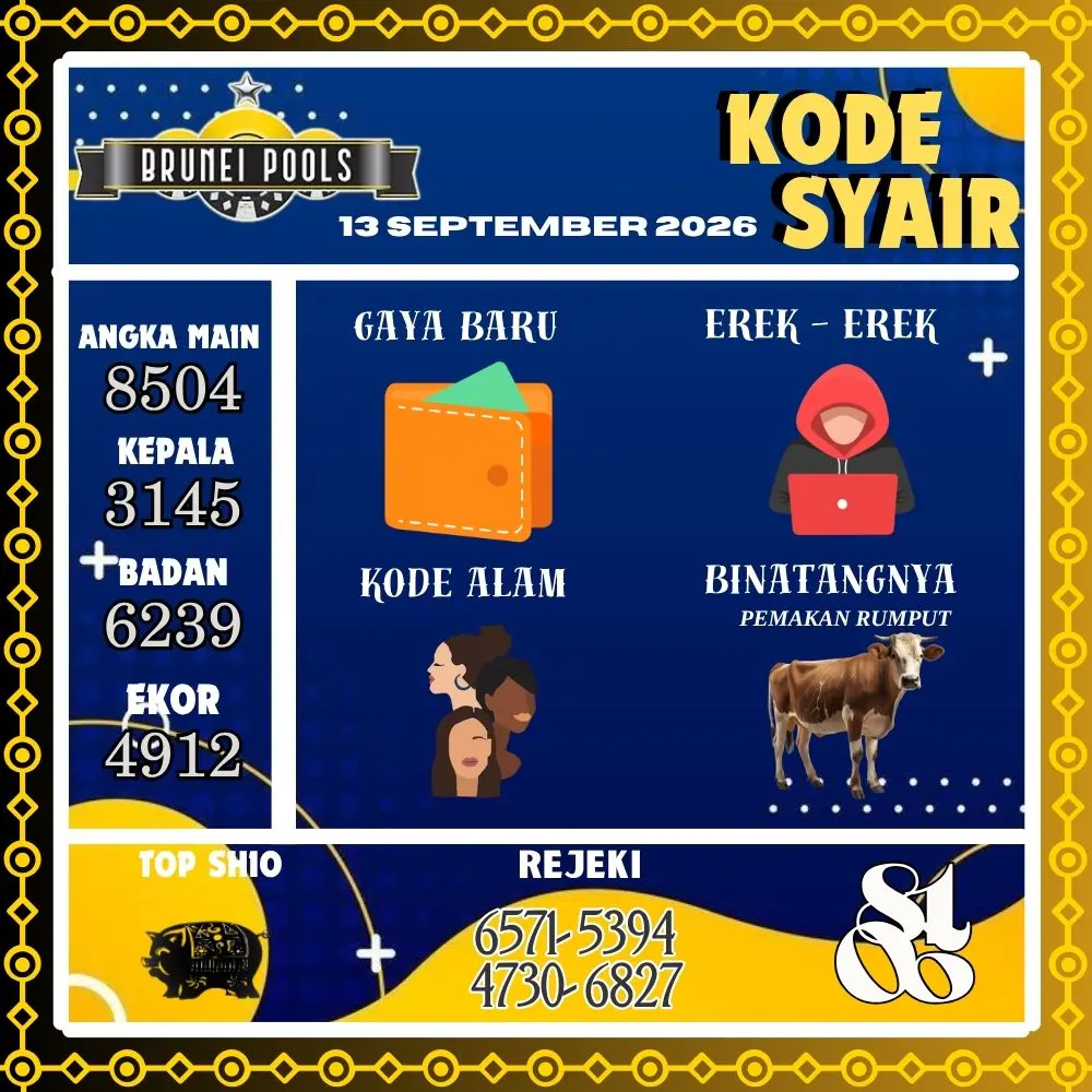 Kode Syair Brunei Pools September 2026
