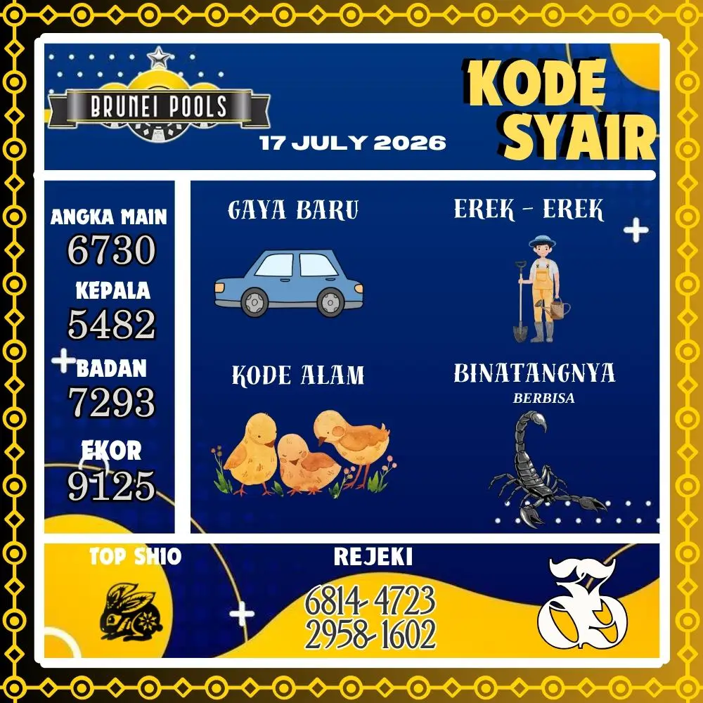 Kode Syair Brunei Pools Juli 2026