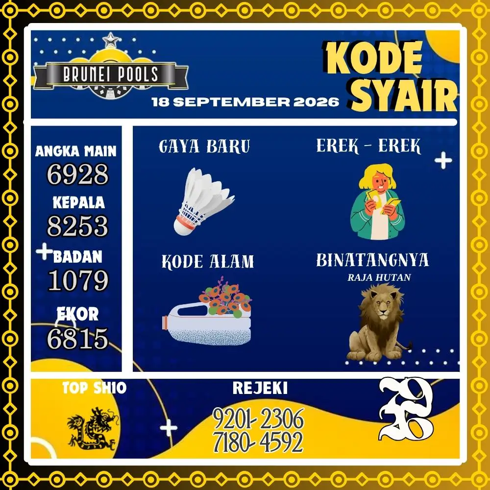 Kode Syair Brunei Pools September 2026
