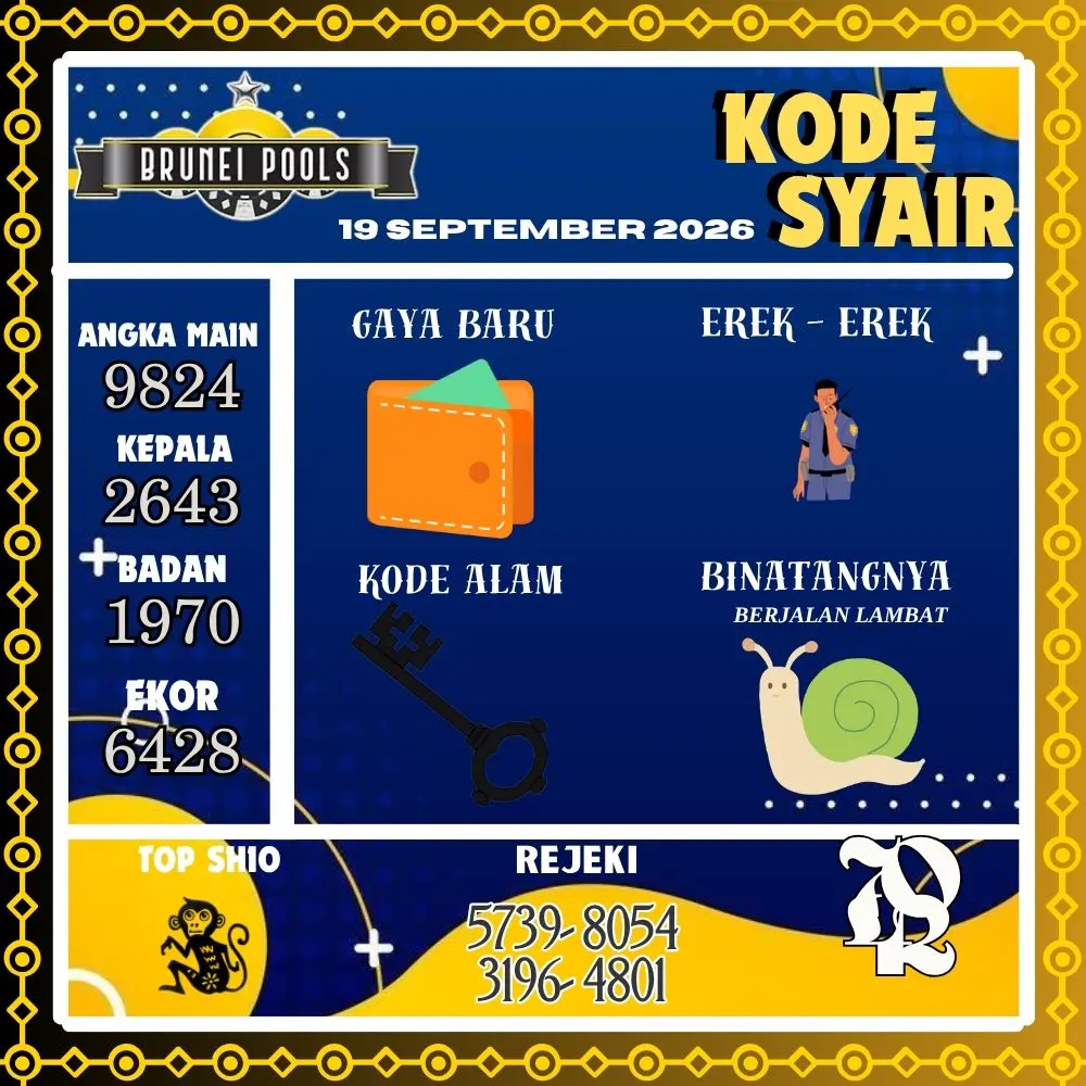 Kode Syair Brunei Pools September 2026
