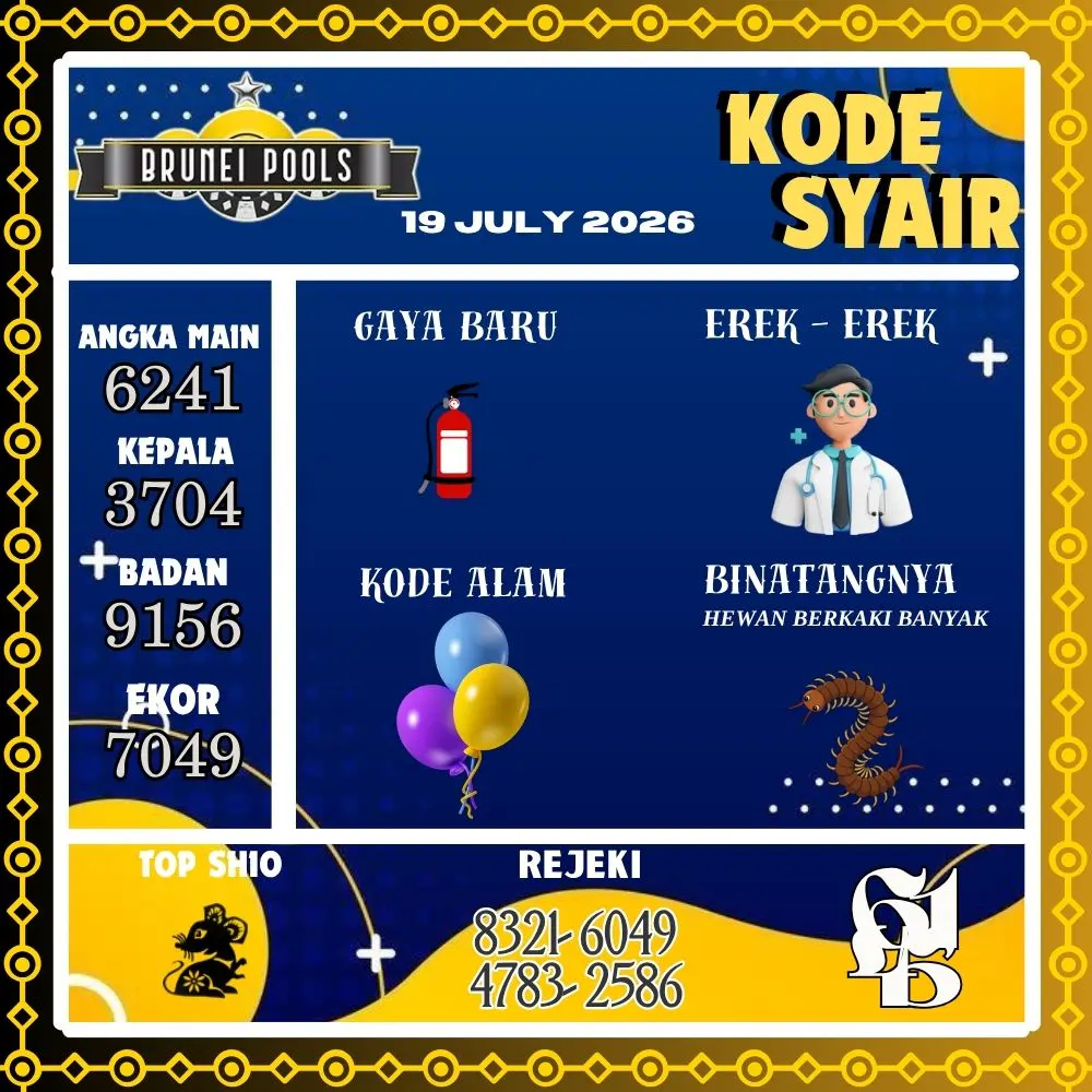 Kode Syair Brunei Pools Juli 2026