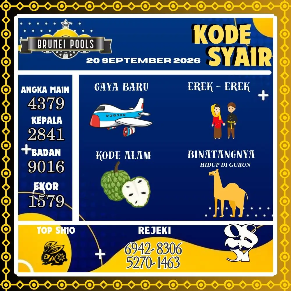 Kode Syair Brunei Pools September 2026
