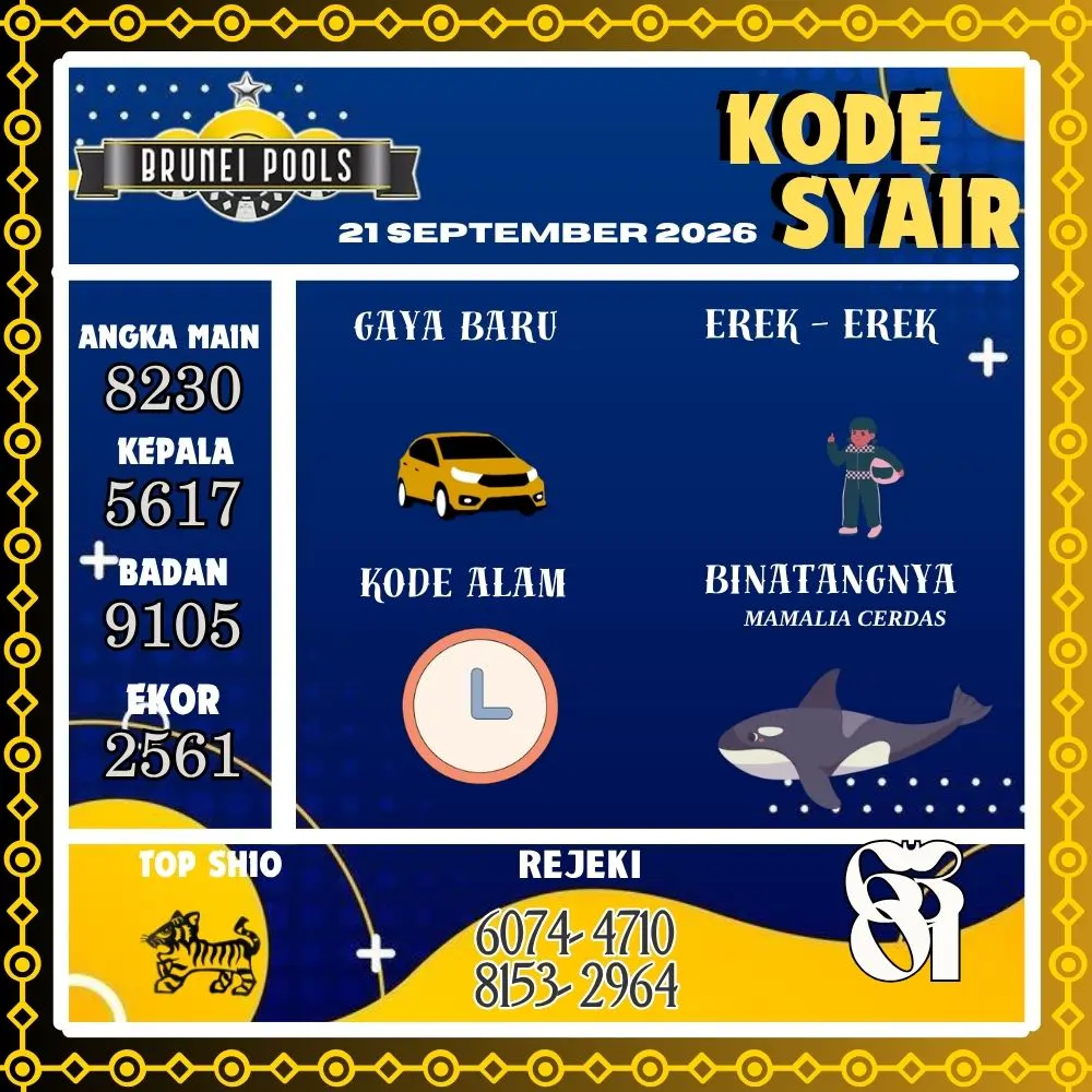 Kode Syair Brunei Pools September 2026
