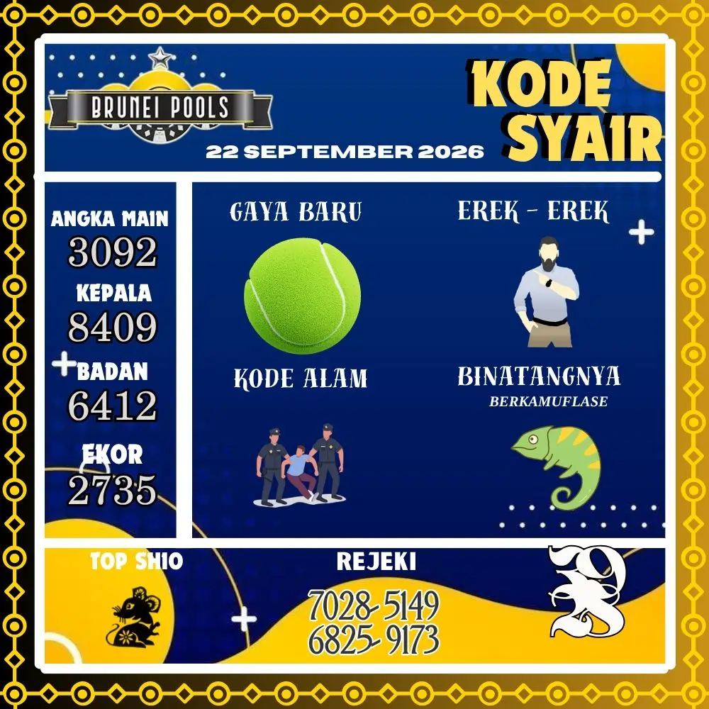 Kode Syair Brunei Pools September 2026
