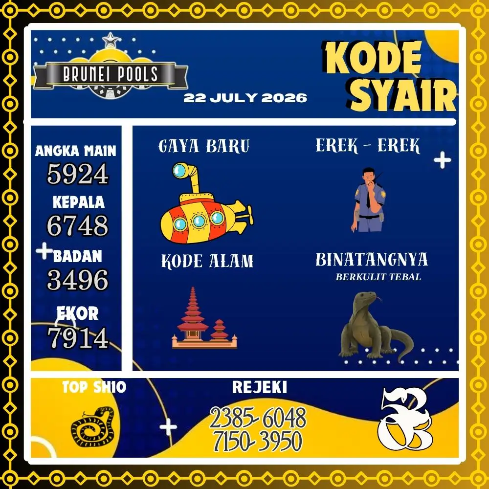 Kode Syair Brunei Pools Juli 2026