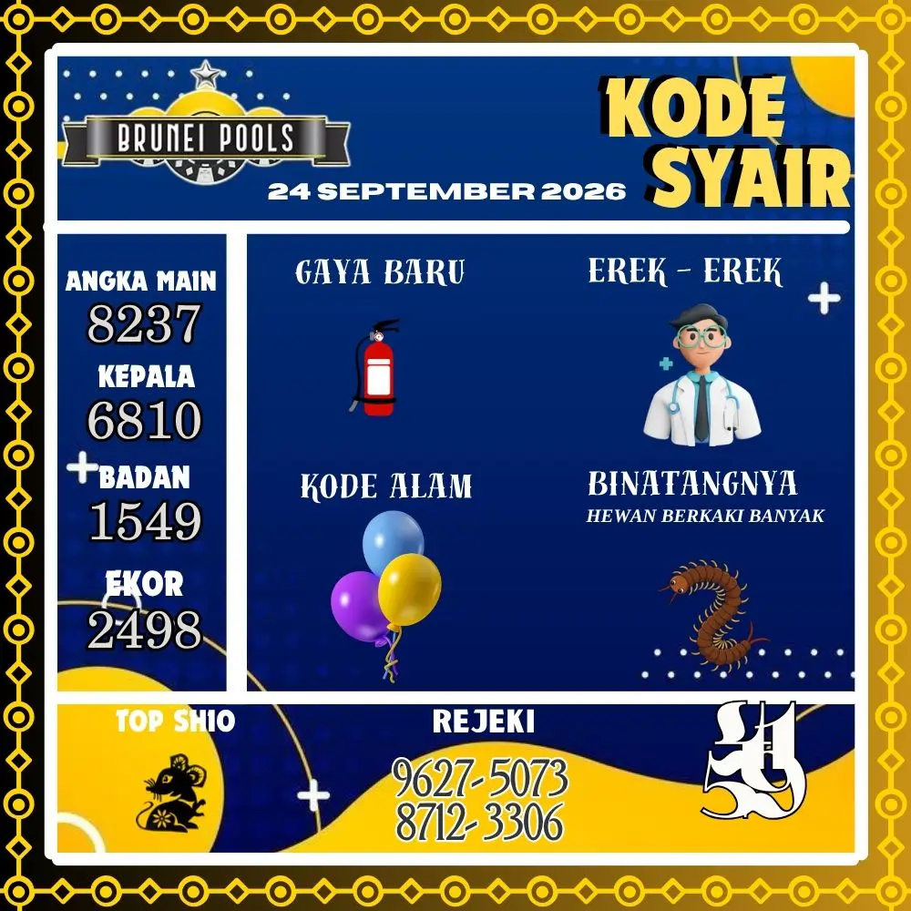 Kode Syair Brunei Pools September 2026
