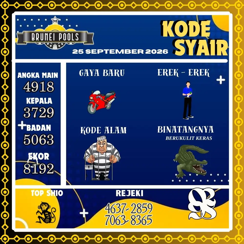 Kode Syair Brunei Pools September 2026
