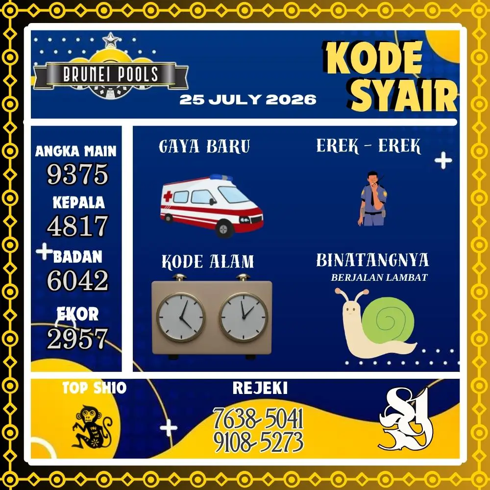 Kode Syair Brunei Pools Juli 2026