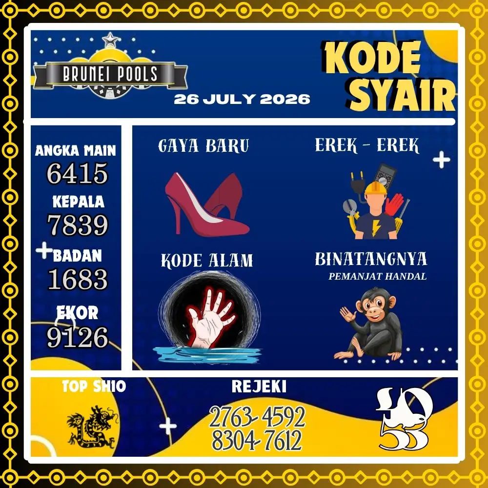Kode Syair Brunei Pools Juli 2026