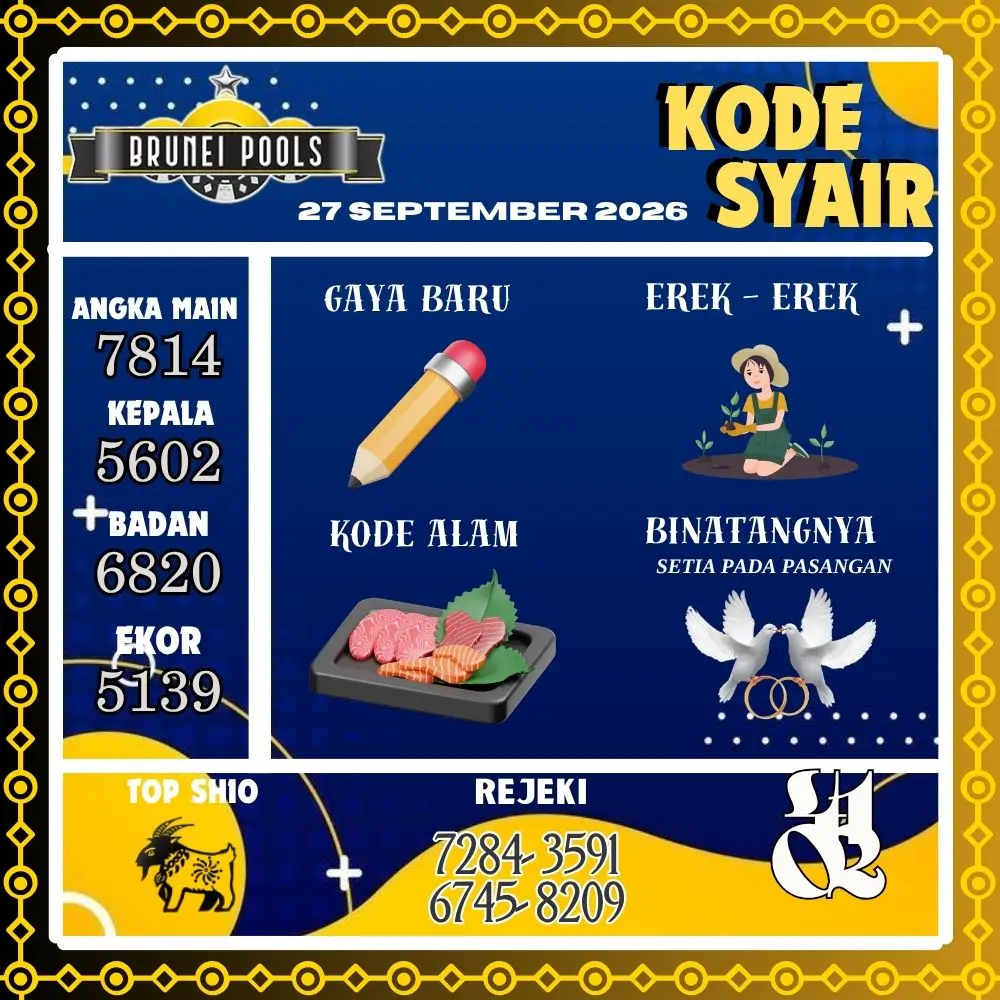 Kode Syair Brunei Pools September 2026

