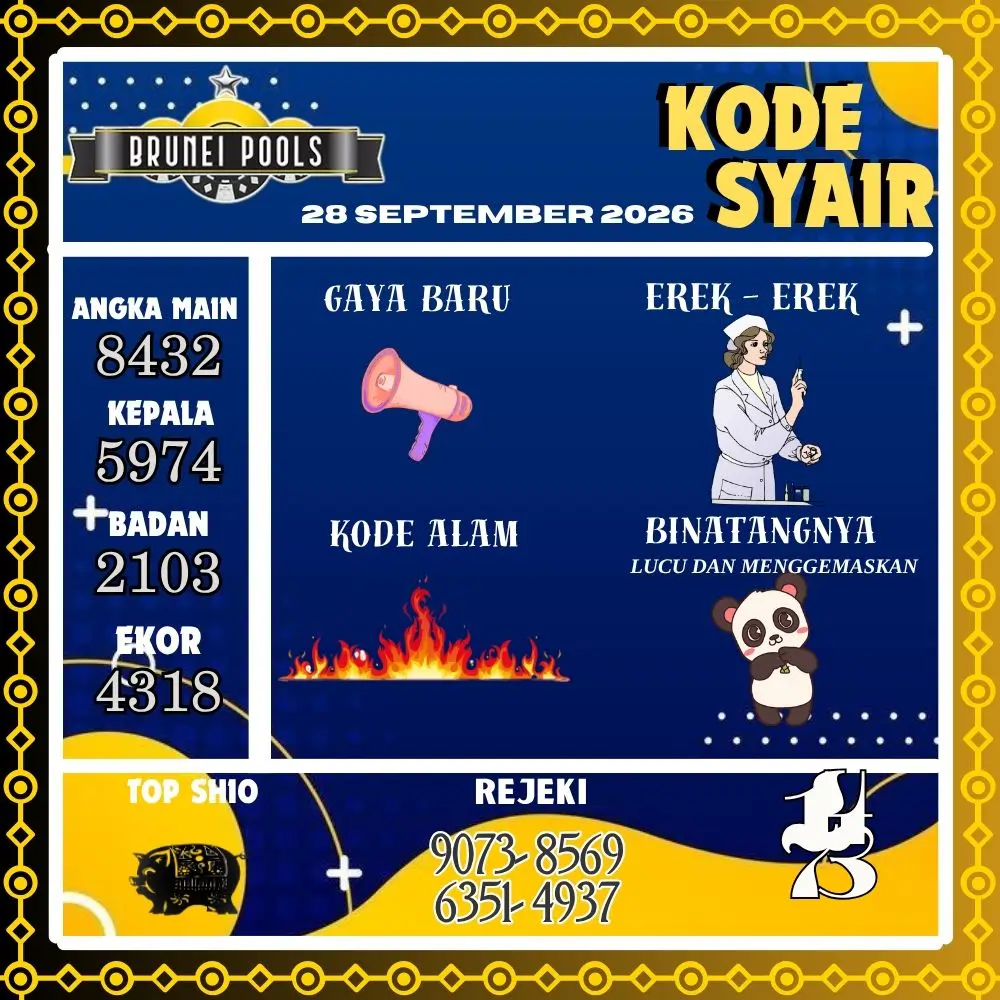 Kode Syair Brunei Pools September 2026
