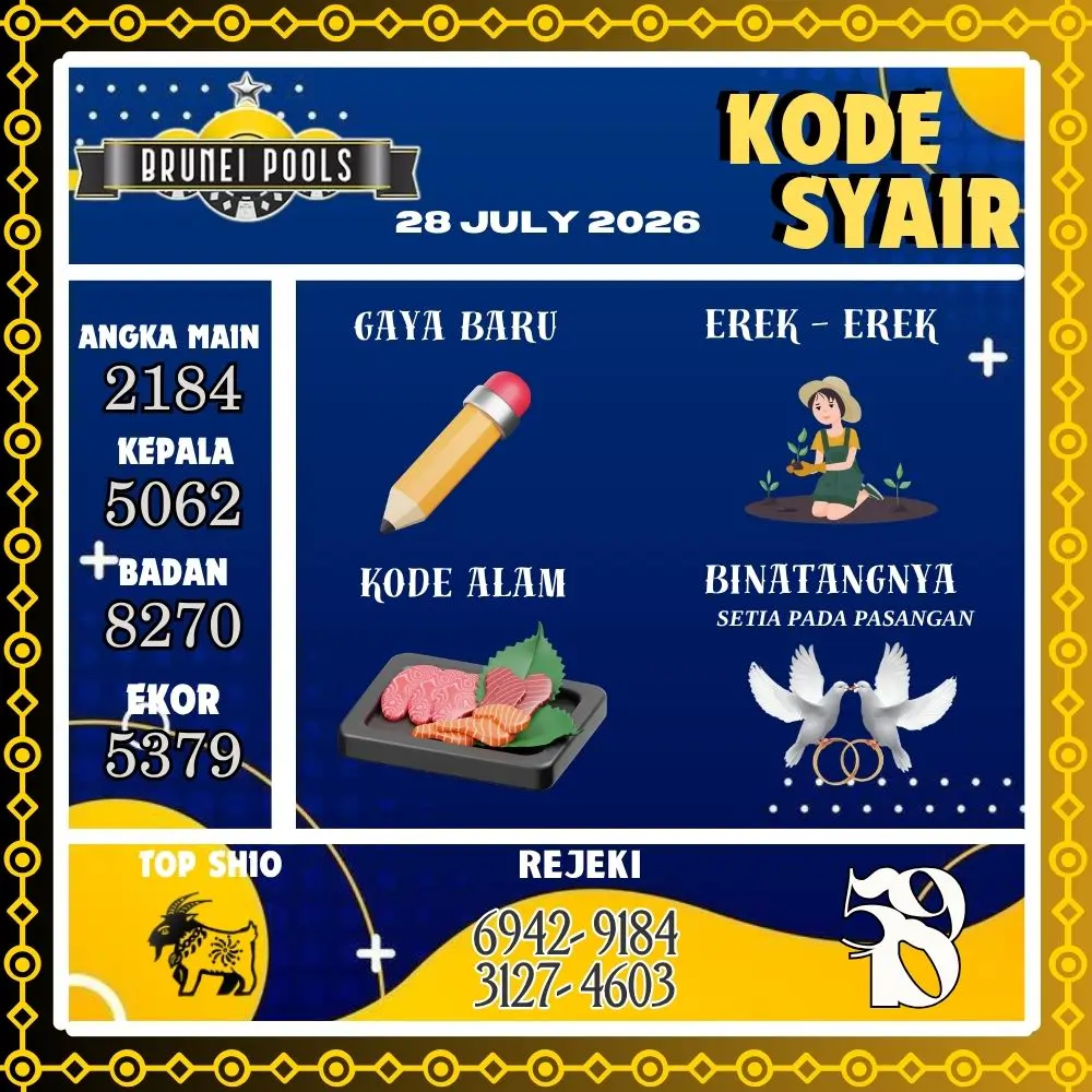 Kode Syair Brunei Pools Juli 2026