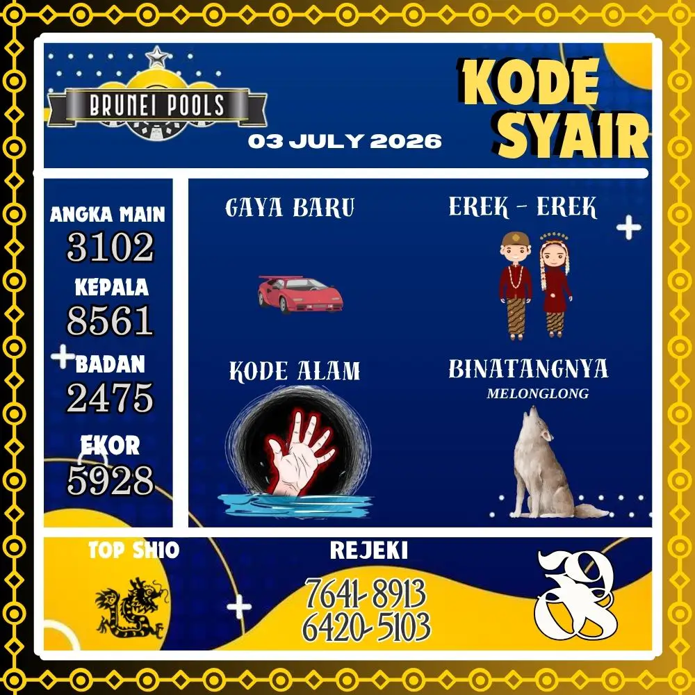 Kode Syair Brunei Pools Juli 2026
