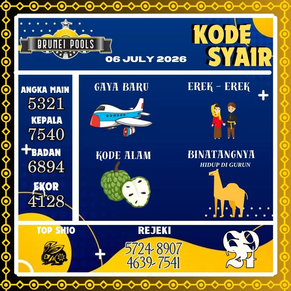 Kode Syair Brunei Pools Juli 2026
