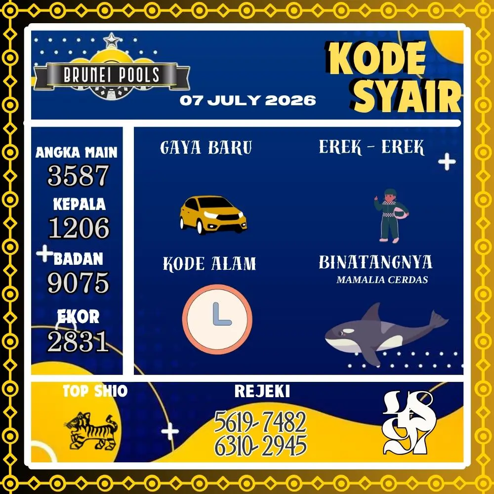 Kode Syair Brunei Pools Juli 2026

