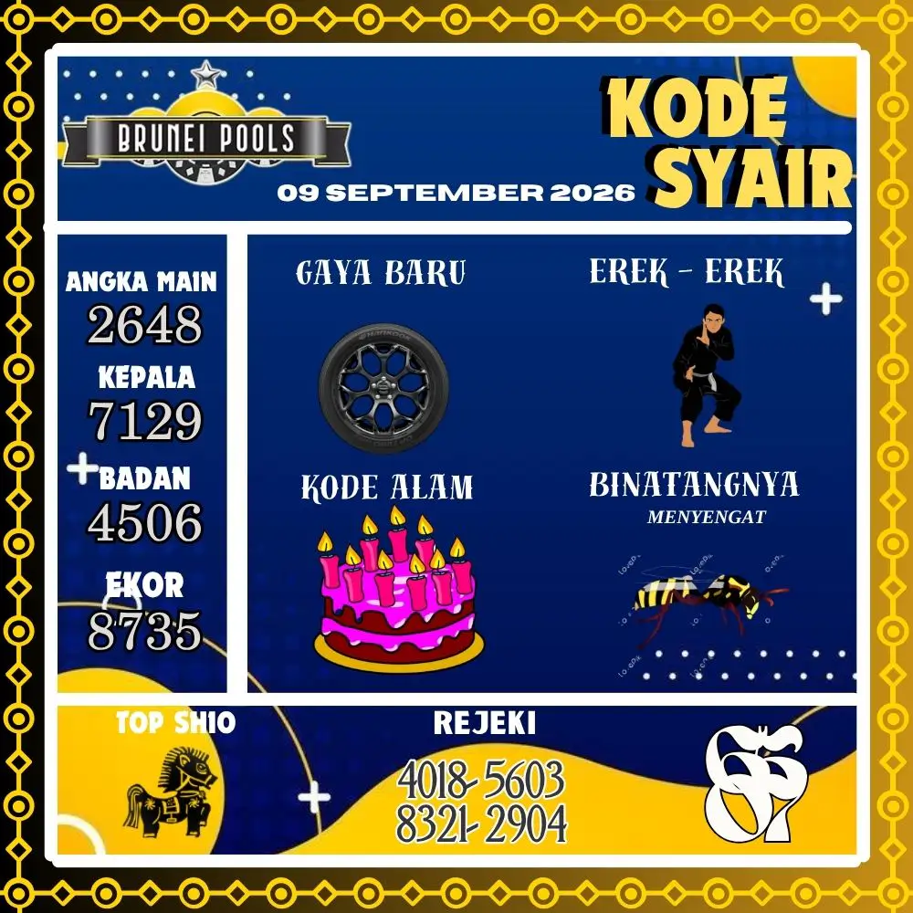 Kode Syair Brunei Pools September 2026
