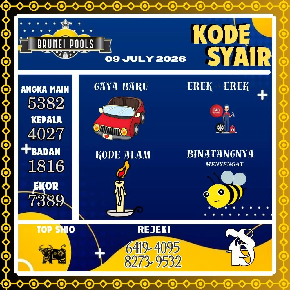 Kode Syair Brunei Pools Juli 2026
