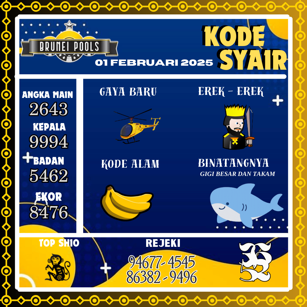 Kode Syair Brunei - Februari Pools
